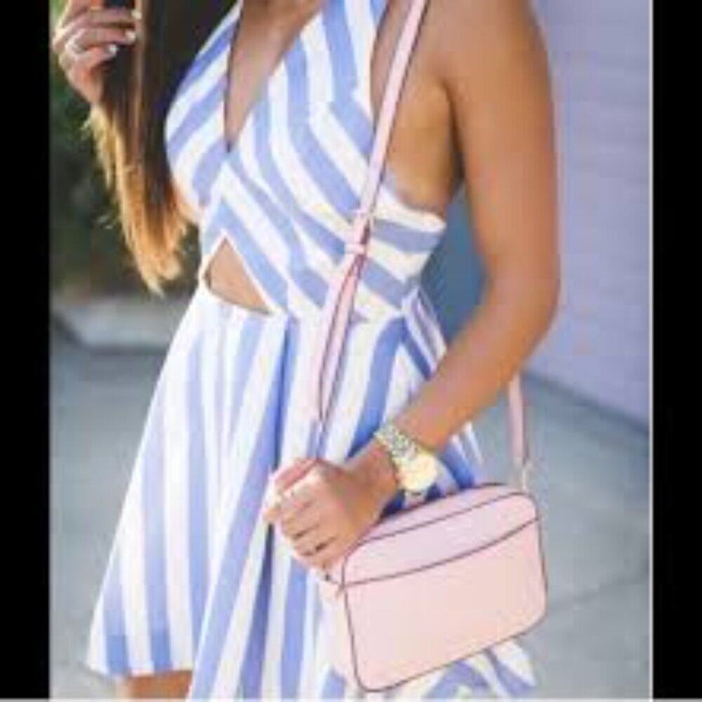 Lovers + Friends Sleeveless Cut-out Mini Dress in Nautical Stripes Small - Picture 3 of 14